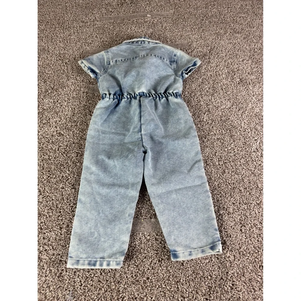 Jessica Simpson Toddler Girls Denim Jumpsuit Light Wash Short‎ Sleeve 2T